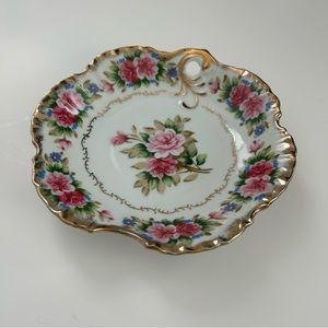 🔻🔻🔻sale Vintage dresden cabbage rose bowl